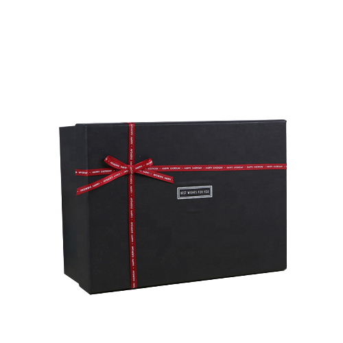 Hard black gift paper box
