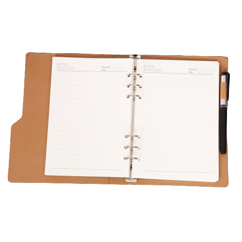 Loose Leaf Leather Diary Notebook with Pen Holder